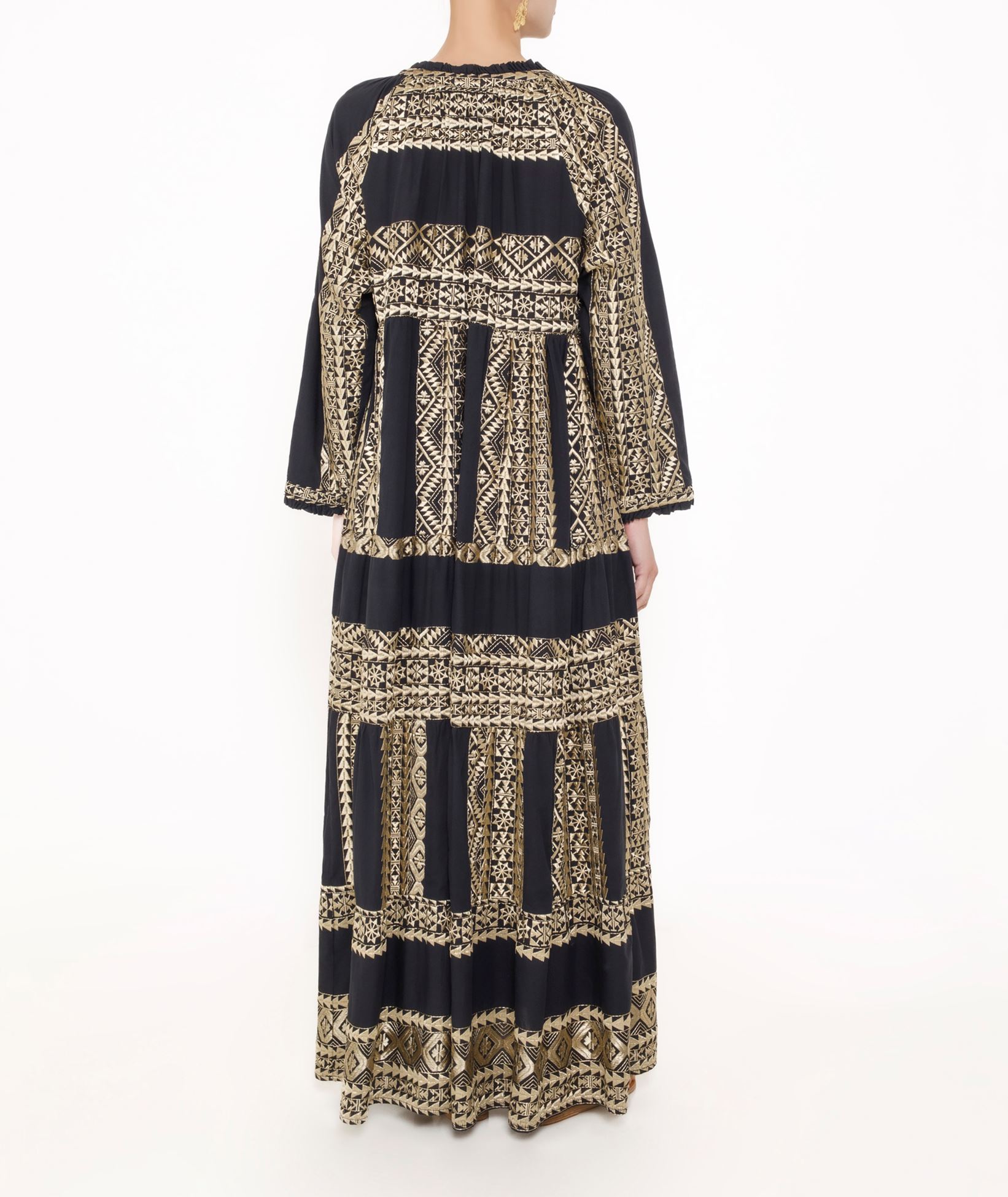 black-gold-cotton-embroidered-long-sleeves-dress-huge (1)